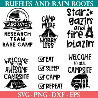 camping svg set from ruffles and rain boots