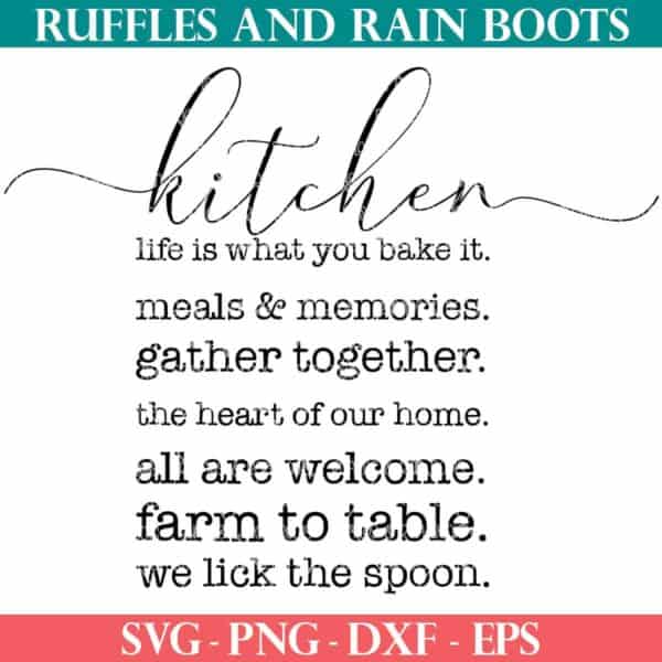 elegant farmhouse kitchen svg bundle from ruffles and rain boots
