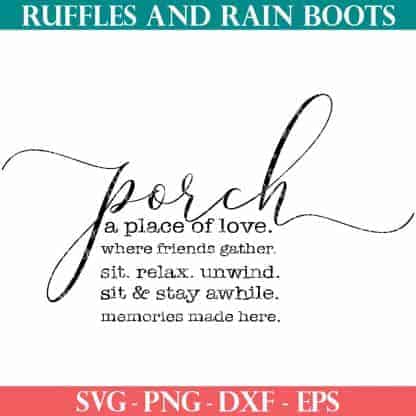 farmhouse porch svg bundle from ruffles and rain boots