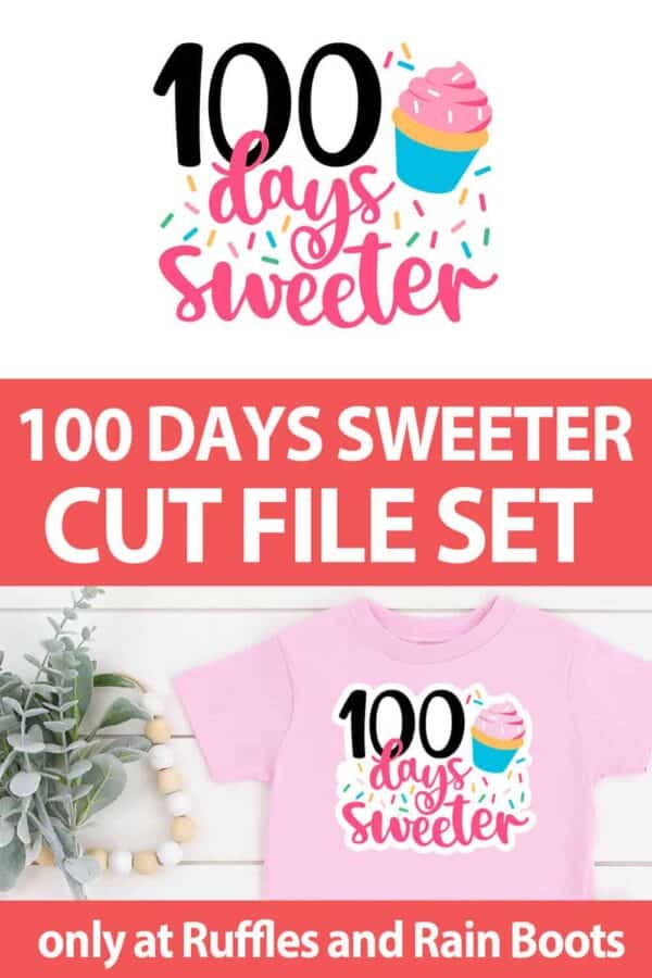 photo collage of 100 days sweeter cupcake