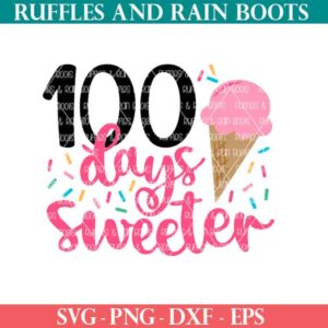 100 days sweeter ice cream cut file set