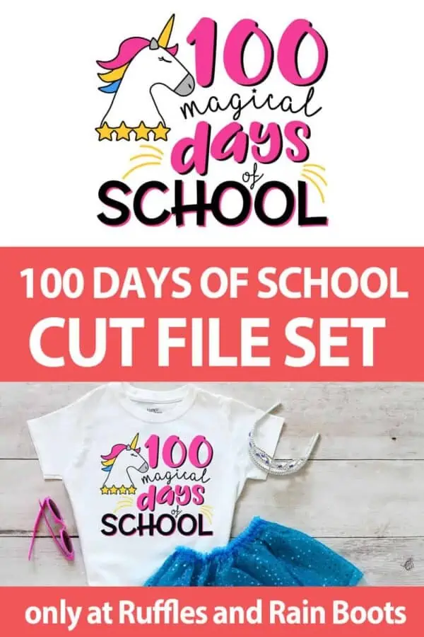 photo collage of 100 magical days of school unicorn svg