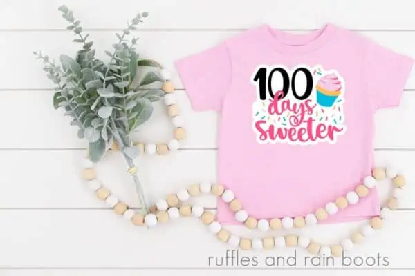 Cute 100 days sweeter with cupcake svg 100 days of school