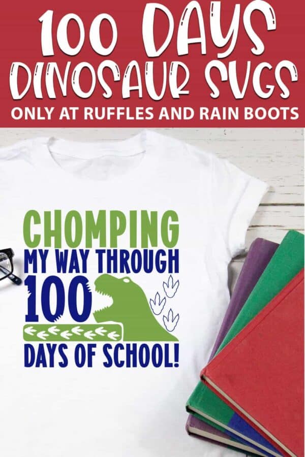 dinosaur 100 days of school cut file set