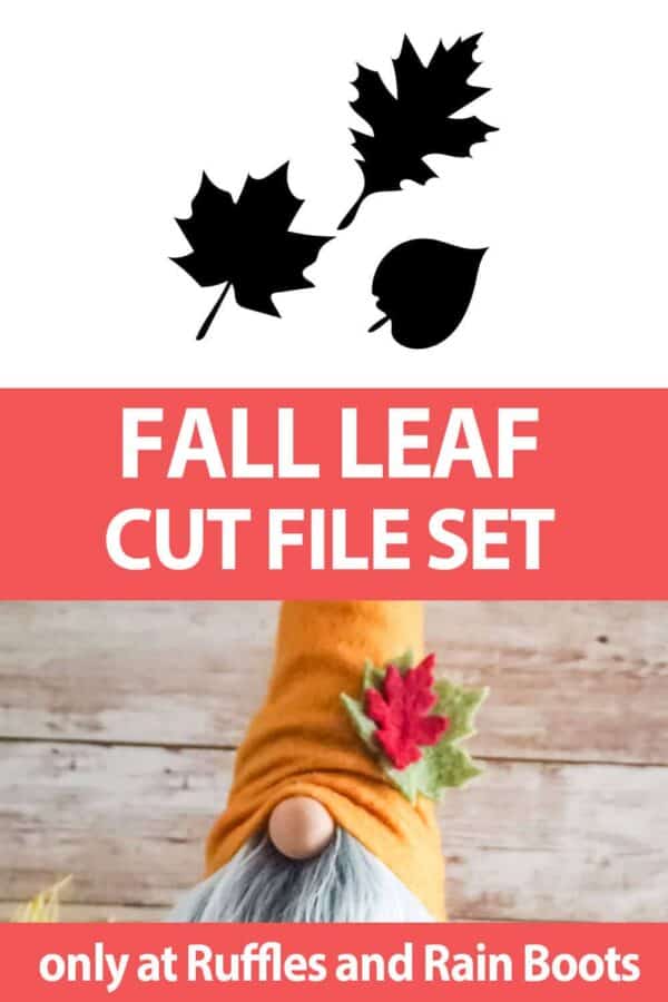 photo collage of leaf SVG set with text which reads fall leaf cut file set