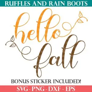 hello fall svg with vines from ruffles and rain boots for cricut silhouette brother