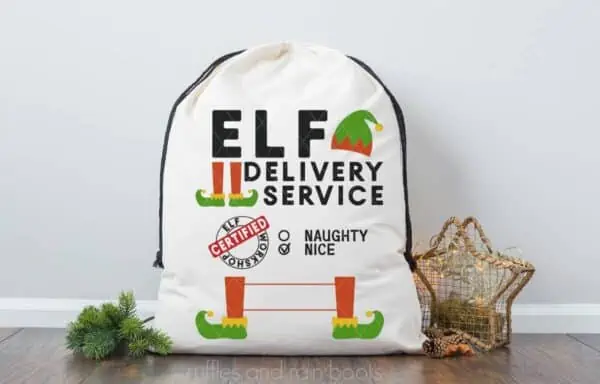 Elf Santa Sack SVG for Christmas Gift Bag