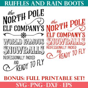 north pole elf company christmas sign svg