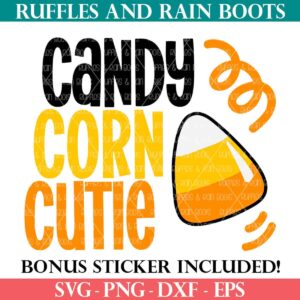halloween svg candy corn cutie cut file for Cricut maker explore joy and Silhouette from ruffles and rain boots