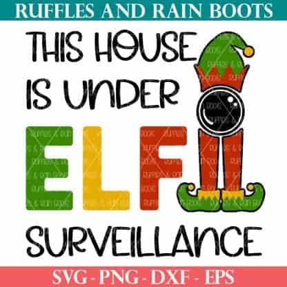 christmas sign svg house elf on shelf cut file
