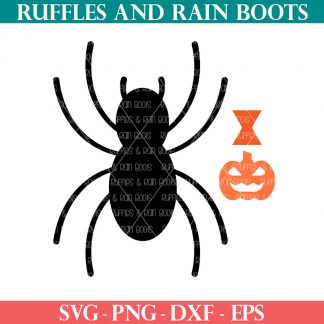free spider svg for halloween with jack o lantern and hourglass from ruffles and rain boots