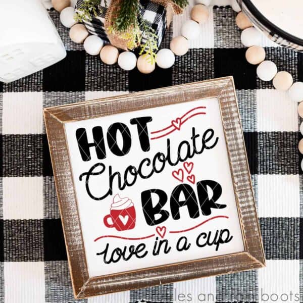 hot chocolate bar svg cocoa cup whip cream christmas sign SVG set