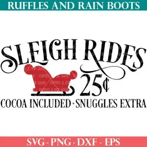 sleigh rides svg christmas sign svg from ruffles and rain boots