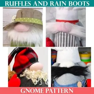 shop image collage of chonky gnome pattern from ruffles and rain boots