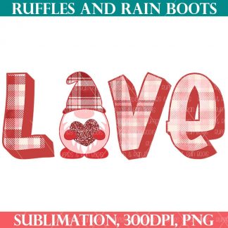 love gnome valentines day sublimation from ruffles and rain boots