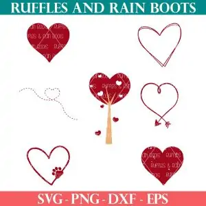 Free heart SVG bundle from ruffles and rain boots SVG.