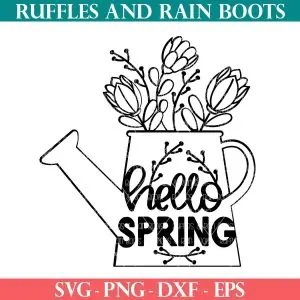 Free hello spring watering can Ruffles SHOP