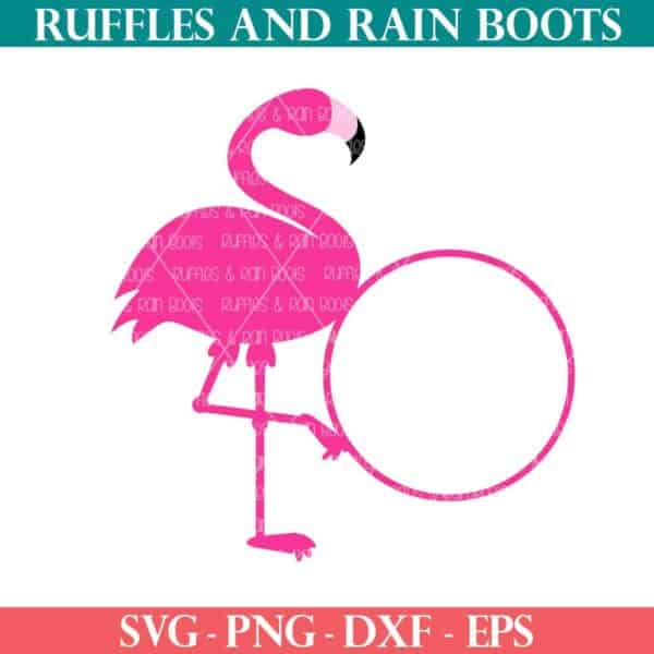 Free flamingo monogram SVG from Ruffles and Rain Boots SVG.