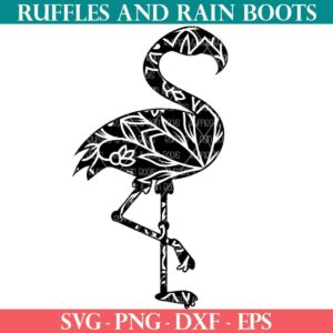 Free flamingo mandala SVG cut file set from Ruffles and Rain Boots SVG.