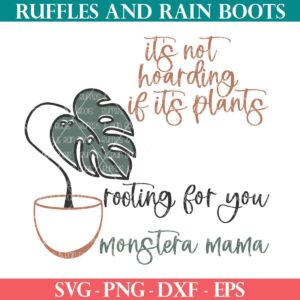 Boho monstera SVG plant lover bundle from Ruffles and Rain Boots SVG.