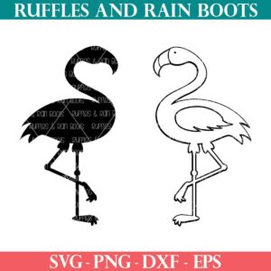 Free flamingo outline SVG and free flamingo silhouette SVG from Ruffles and Rain Boots SVG.