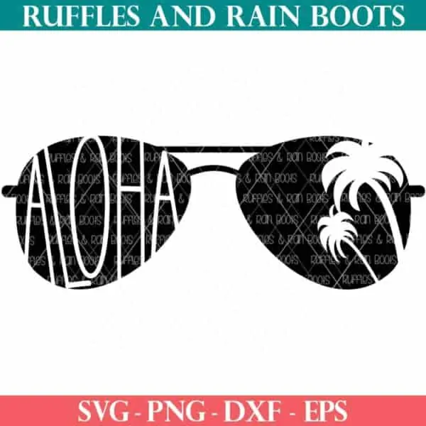 Aloha Summer Sunglasses SVG from Ruffles and Rain Boots free SVG.