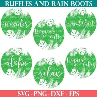 Free tropical SVG summer bundle from Ruffles and Rain Boots SVG.
