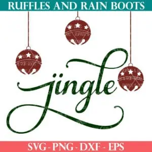 Jingle SVG with sleigh bells from Ruffles and Rain Boots SVG.