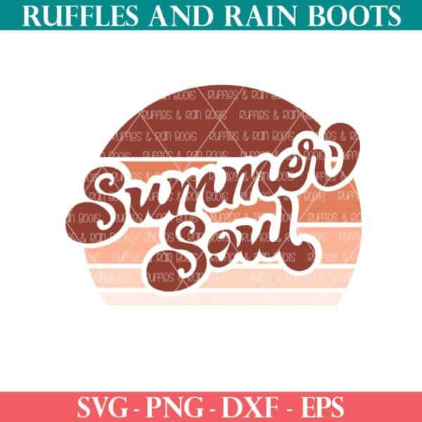 Boho summer soul SVG and sublimation design from Ruffles and Rain Boots SVG.
