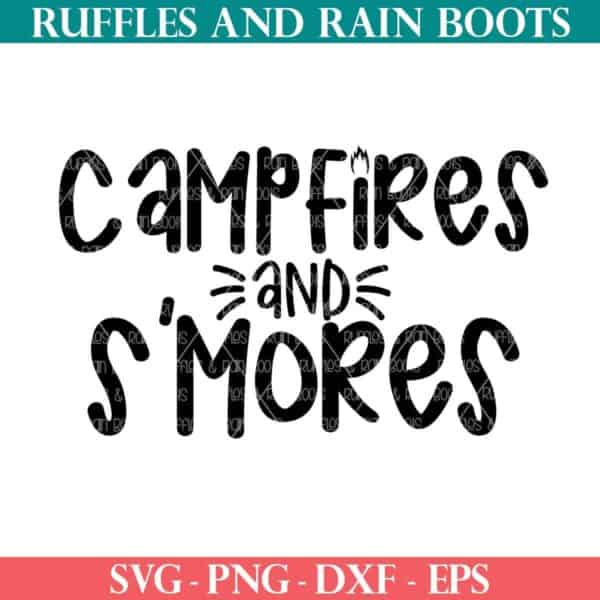Campfires and S'mores SVG free from Ruffles and Rain Boots SVG Free.