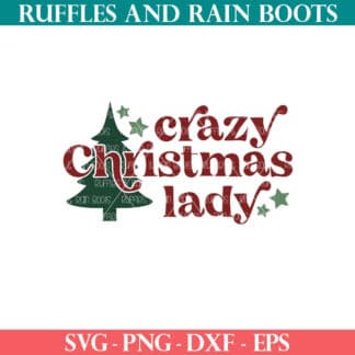 Crazy Christmas lady SVG from Ruffles and Rain Boots SVG.