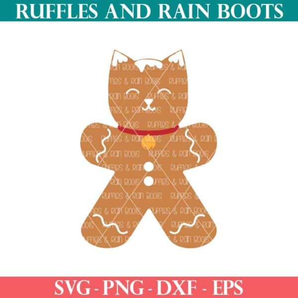 Gingerbread cat SVG or gingerkitty from Ruffles and Rain Boots SVG.