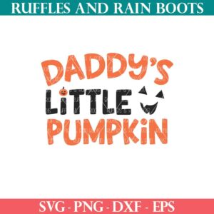 Daddys Little Pumpkin SVG for Halloween from Ruffles and Rain Boots free SVG.
