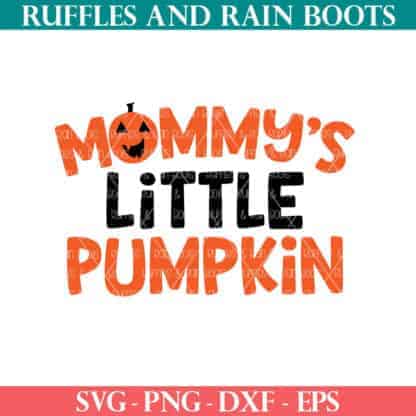 Mommy's Little Pumpkin SVG free Halloween cut file from Ruffles and Rain Boots SVG Free.
