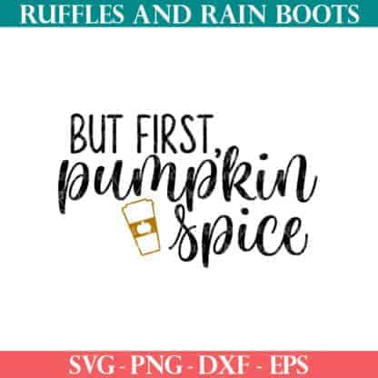 But first, pumpkin spice SVG with coffee clip art from Ruffles and Rain Boots SVG free.