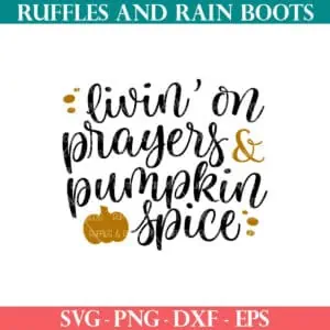 Free pumpkin spice SVG for fall from Ruffles and Rain Boots free SVG.