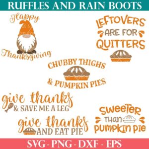 Thanksgiving SVG Free Bundle from Ruffles and Rain Boots SVG Free.