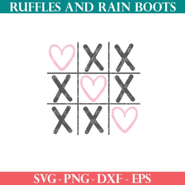Free heat SVG tic tac toe for Vaelntines Day from Ruffles and Rain Boots free SVG.