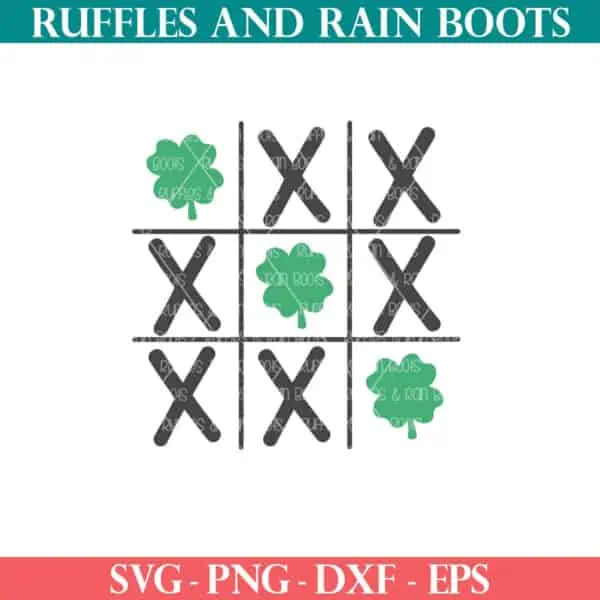 Free Shamrock Tic Tac Toe SVG from Ruffles and Rain Boots Free SVG.