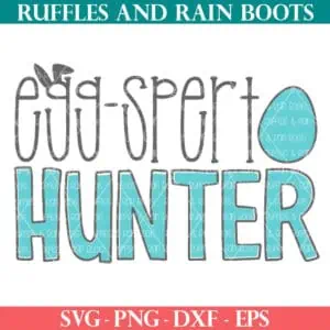 Free Easter SVG eggspert hunter from Ruffles and Rain Boots free SVG.
