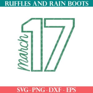 March 17 cut file for Cricut and Silhouette from Ruffles and Rain Boots free SVG.