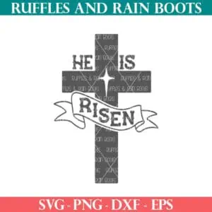 Free he is risen svg cross from Ruffles and Rain Boots free SVG.