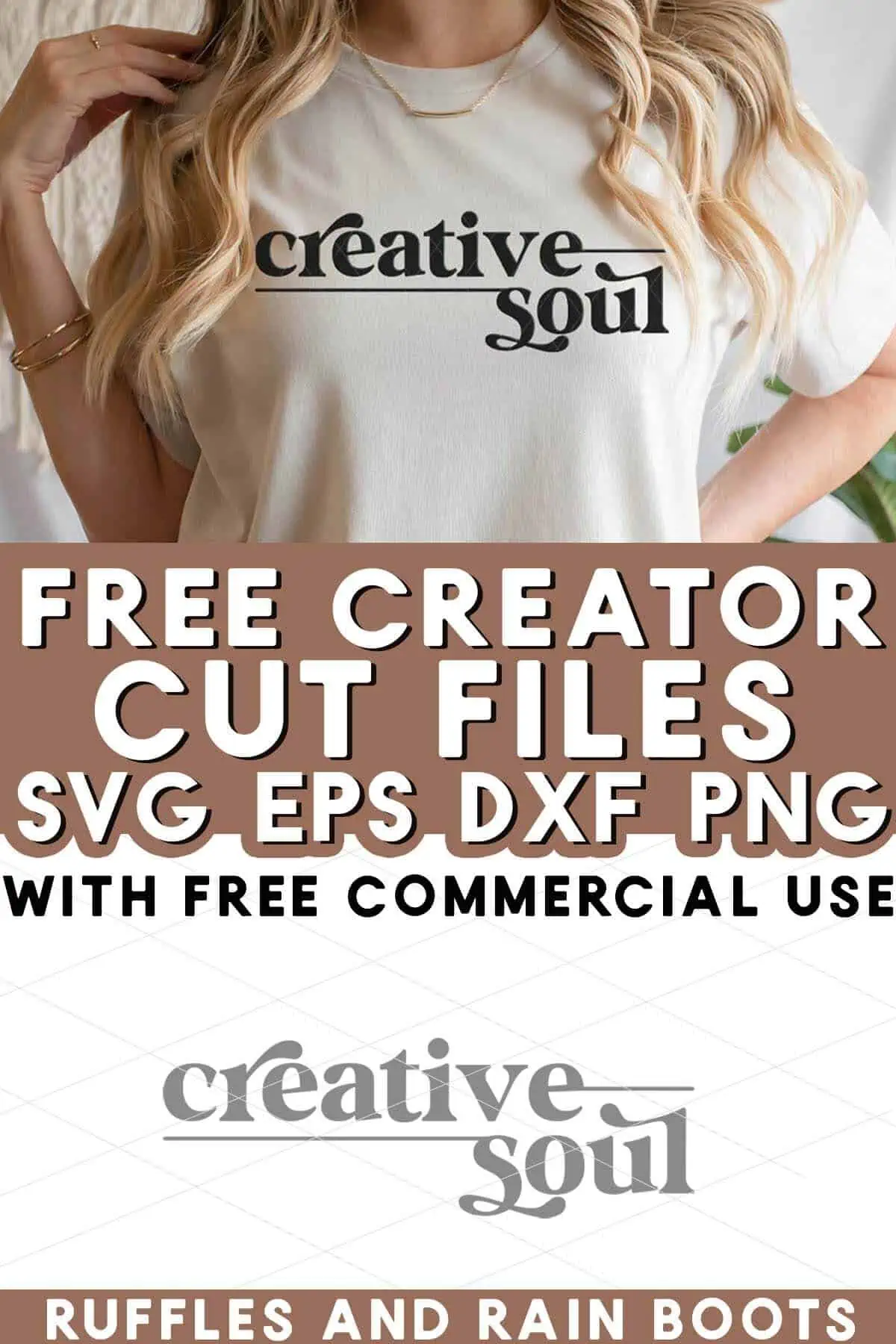 Free creative soul SVG for Cricut Silhouette with text which reads free creator cut files.