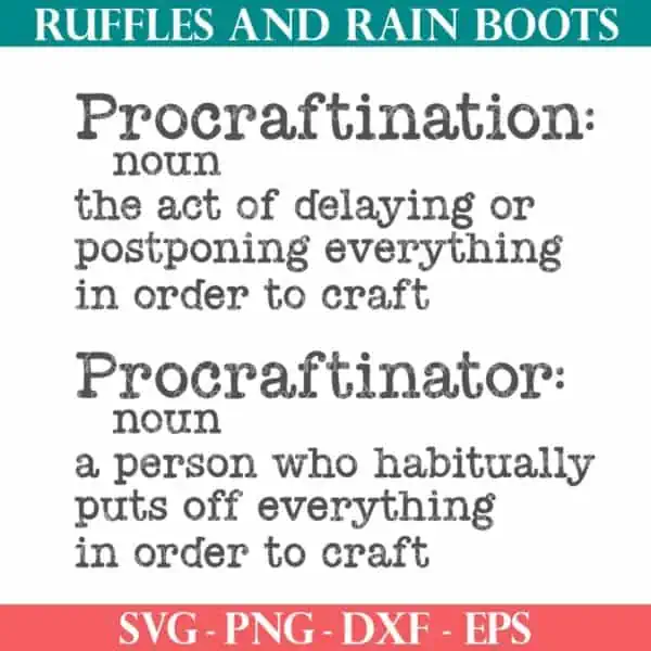 Funny set of crafting SVG free from Ruffles and Rain Boots for t-shirts and craft room signs.
