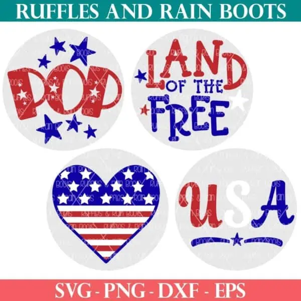 Keychain SVG designs for 4th of July from Ruffles and Rain Boots free SVG.