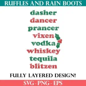 Drinking Reindeer funny Christmas cut file set from Ruffles and Rain Boots SVG.