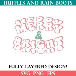 Free Christmas SVG for merry and bright design from Ruffles and Rain Boots free SVG.