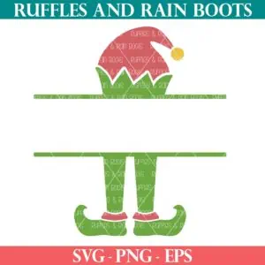 Elf monogram cut file from Ruffles and Rain Boots free SVG.