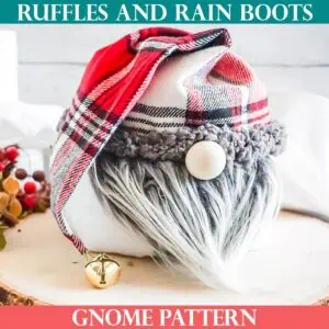 Gnome toilet roll cover pattern from Ruffles and Rain Boots free gnome patterns.