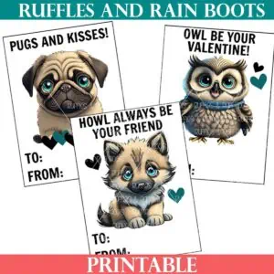 Animal Valentines cards ideas for boys from Ruffles and Rain Boots.